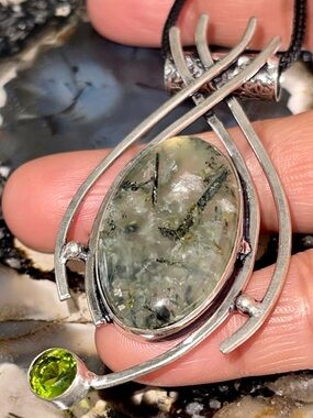 “Stone of Dreams” Yellow Green Prehnite Pendant 3”